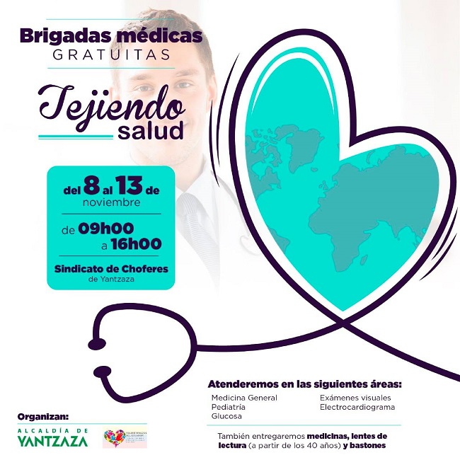 Estas brigadas de asistencia médica se llevarán a cabo del 8 al 13 de noviembre