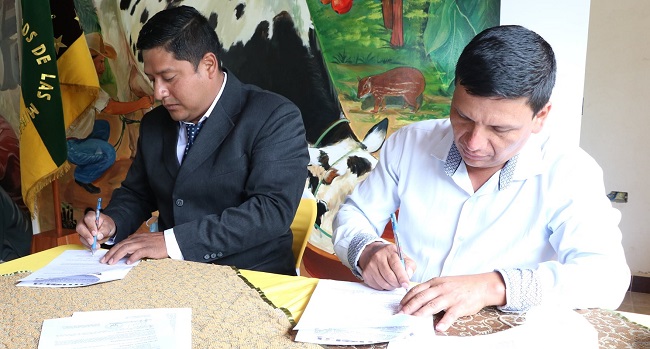 Convenio para la construcción de cubiertas en dos canchas de uso múltiple, en el barrio San Antonio de Cumay y el barrio Namacuntza.
