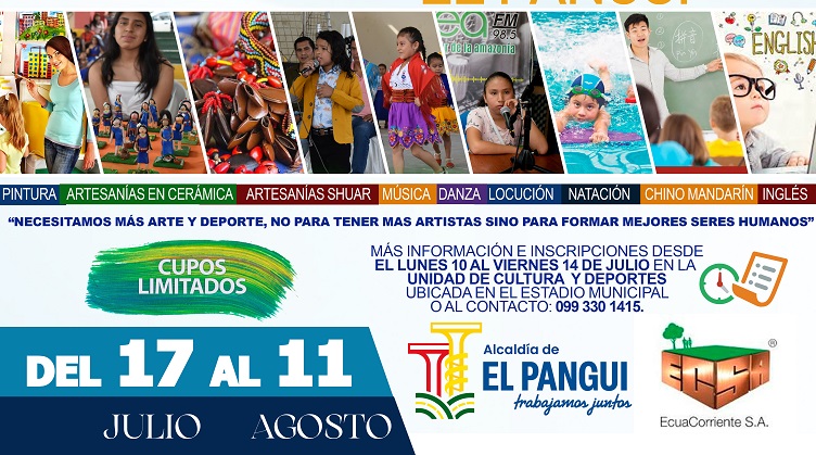 Las inscripciones son totalmente gratuitas y se receptarán únicamente de manera presencial en la Unidad de Cultura y Deportes